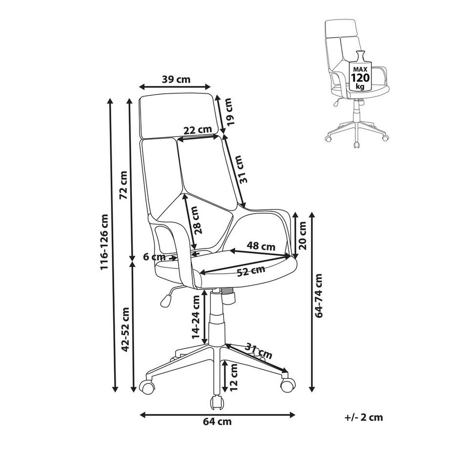 Beliani Sedia da ufficio en Tessuto Minimalista DELIGHT  