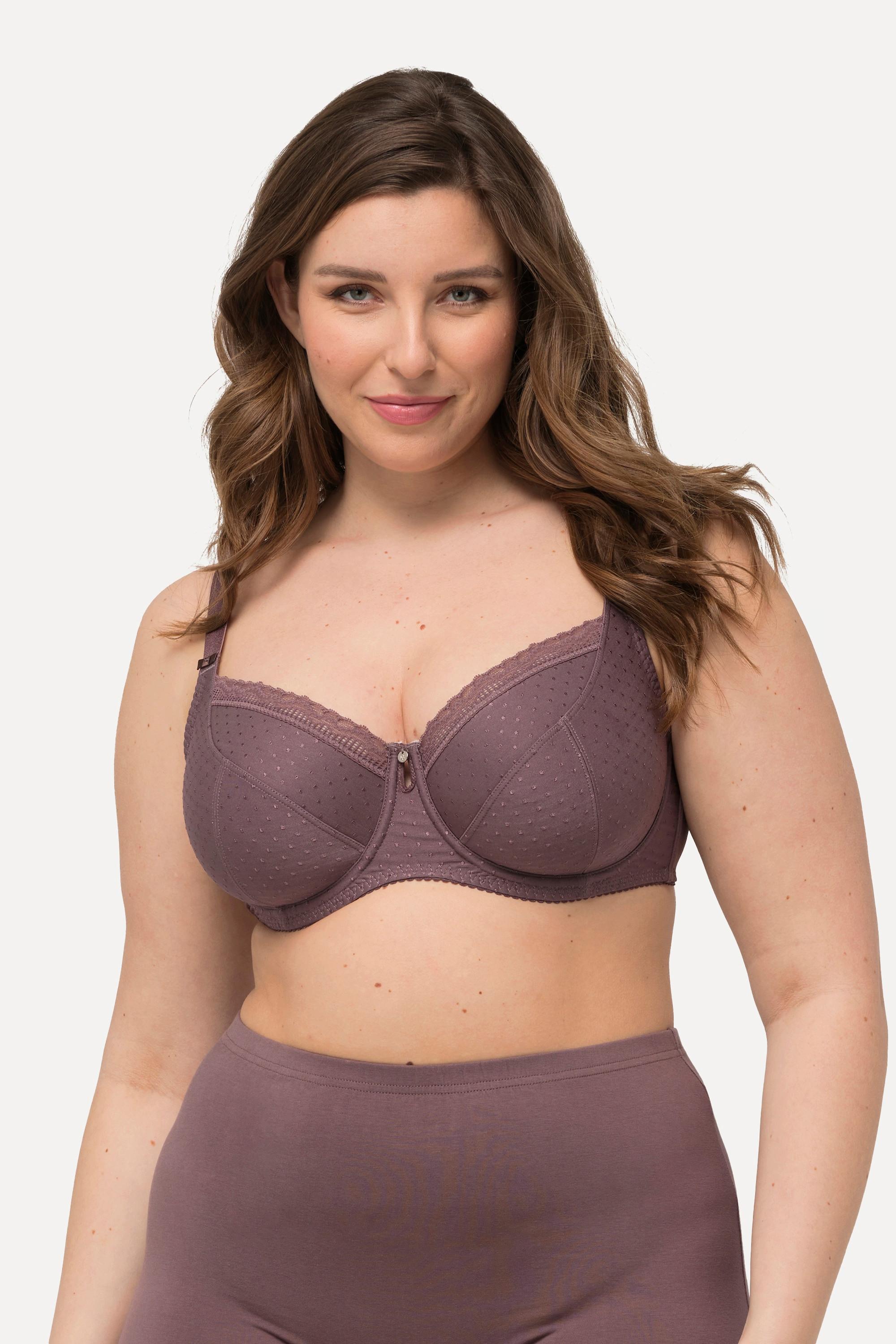 Ulla Popken Soutien-gorge à armatures Jacquard Bordure Dentelle  
