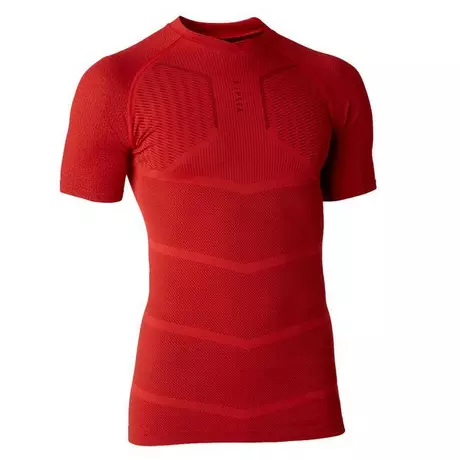 KIPSTA Sous-vêtement haut Keepdry 500 adulte manches courtes football rouge