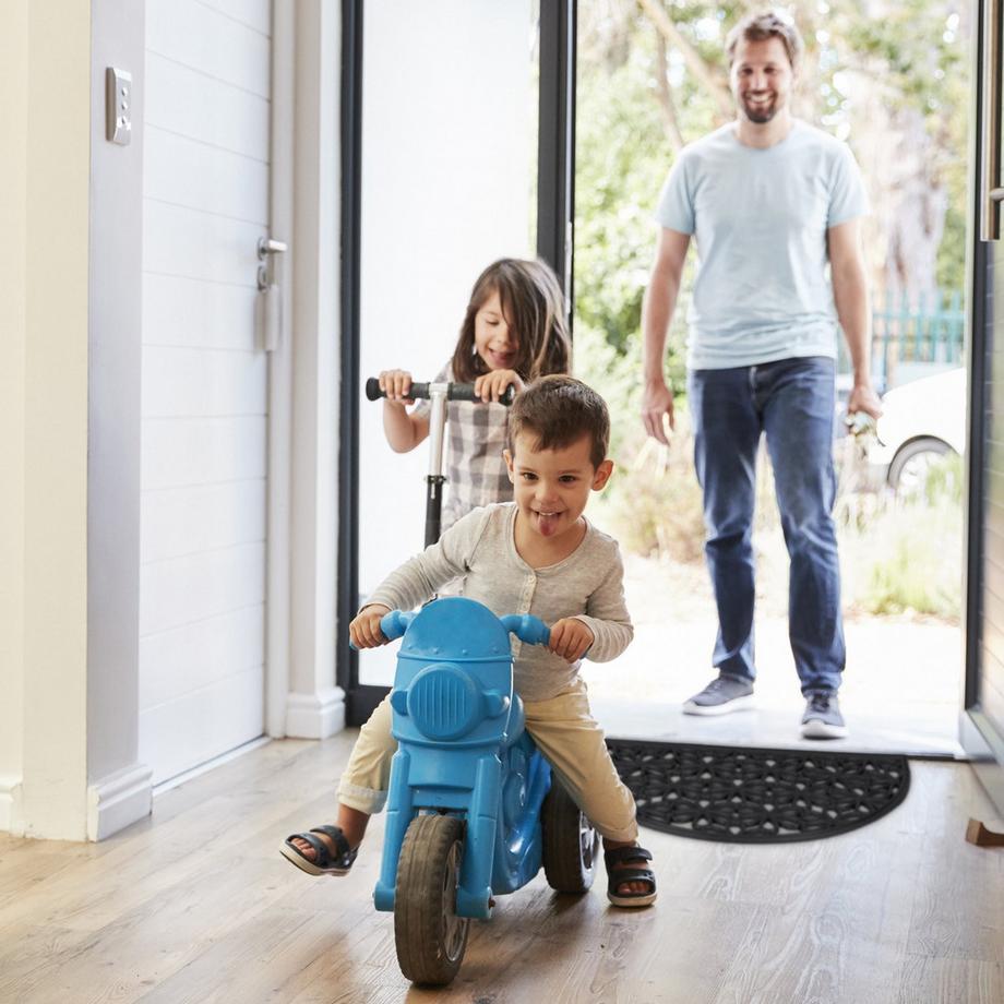 B2X Paillasson en caoutchouc à motif floral  