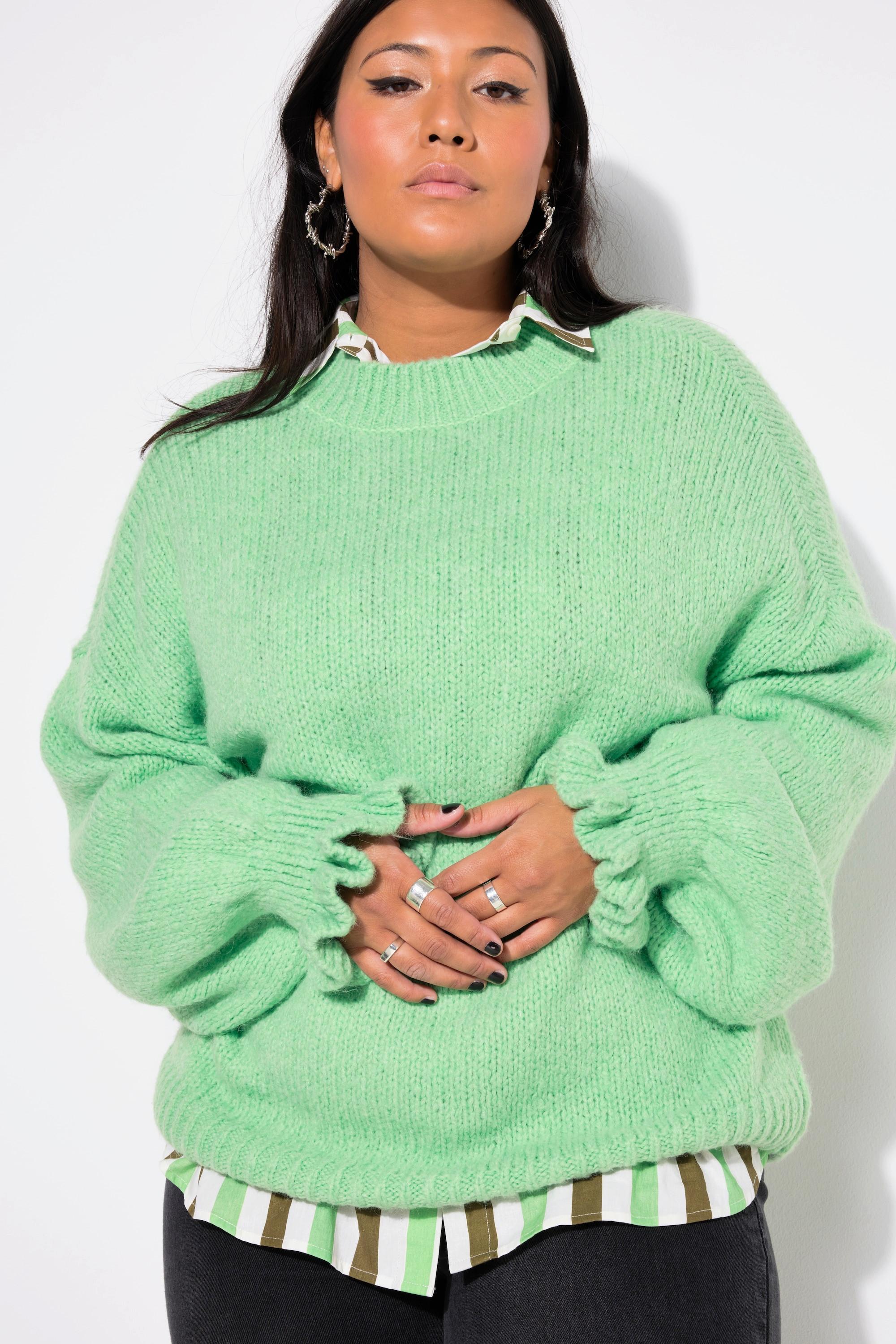 Studio Untold  Pullover, oversized, Grobstrick, Rüschenärmel 