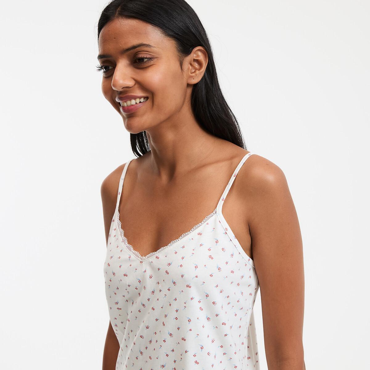 La Redoute Collections Nuisette en coton à imprimé floral et fines bretelles  