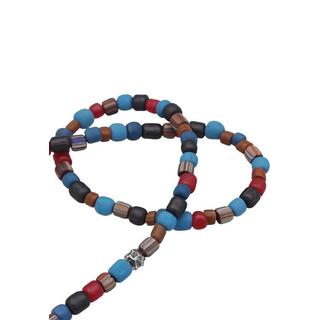 Kuzzoi  Halskette Glas Beads Blau T-Bone Verschluss 925 Silber 