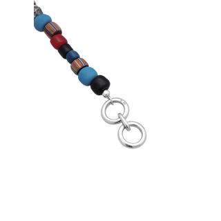 Kuzzoi  Collier Glas Beads Blau T-Bone Verschluss 925 Silber 