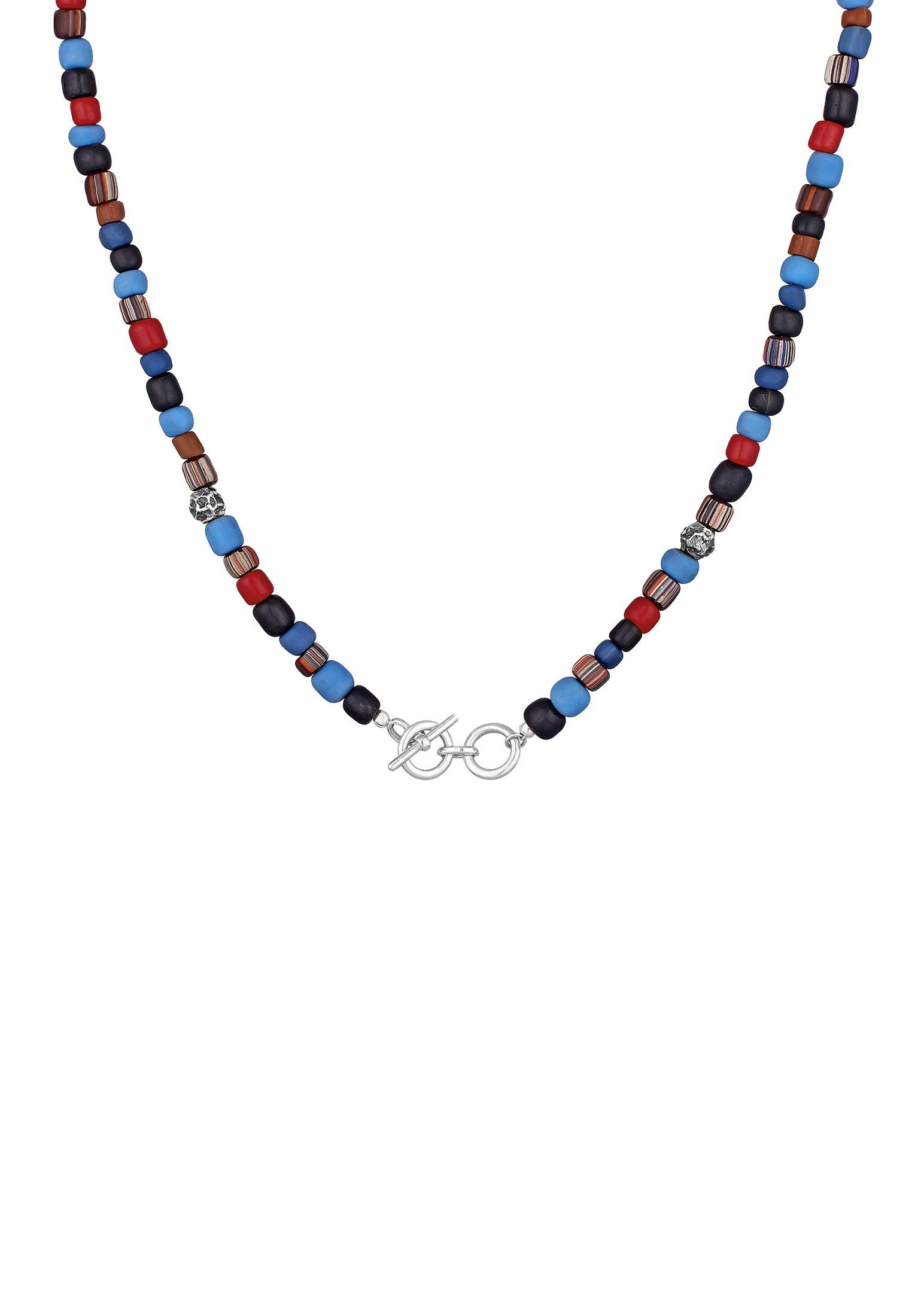 MANOR Beads Blau Verschluss Silber | online 925 Glas kaufen T-Bone Halskette - Kuzzoi