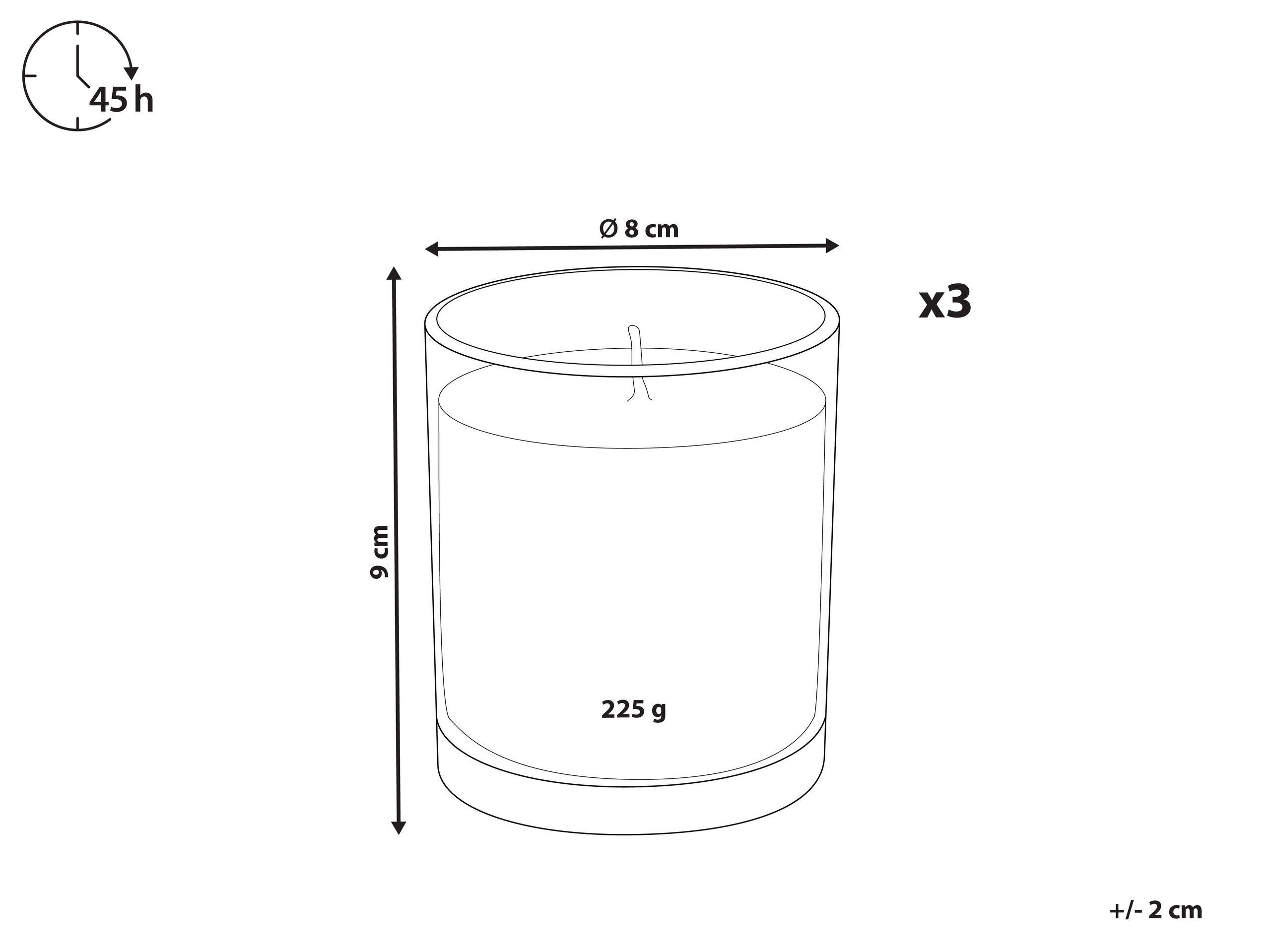 Beliani Set di 3 Candele Profumate en Cera di Soia COLORFUL BARREL  