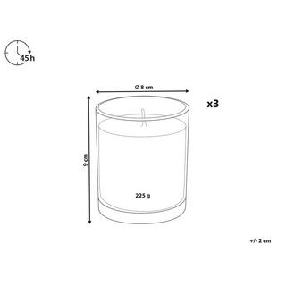 Beliani Duftkerze im 3er Set aus Sojawachs COLORFUL BARREL  