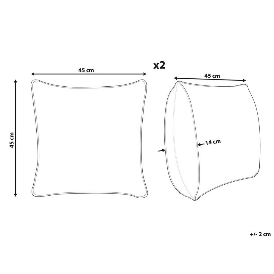 Beliani Set di 2 cuscini en Cotone  VALLOTA  