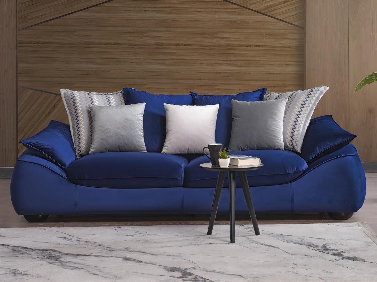 PASCAL MORABITO Sofa 3-Sitzer - Samt - Blau - NEBIDA von Pascal Morabito  