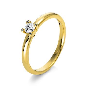 Solitär-Ring 750/18K Gelbgold Diamant 0.11ct.