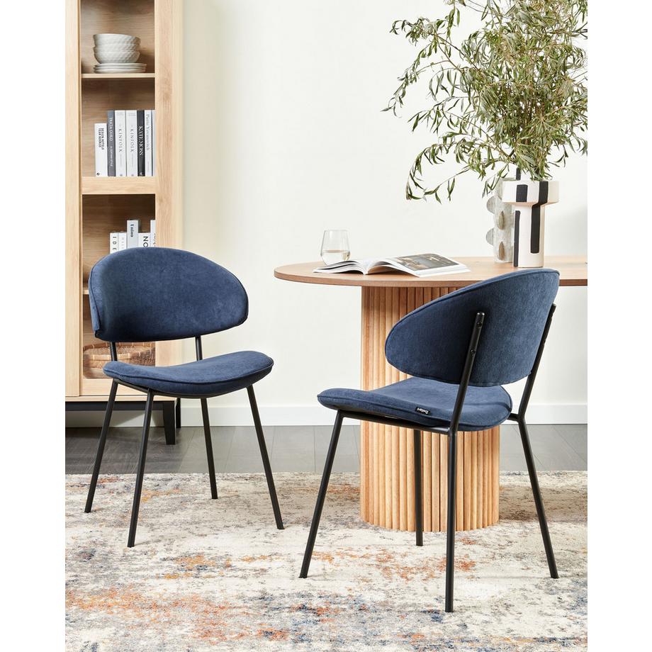 Beliani Esszimmerstuhl 2er Set aus Stoff Retro KIANA  