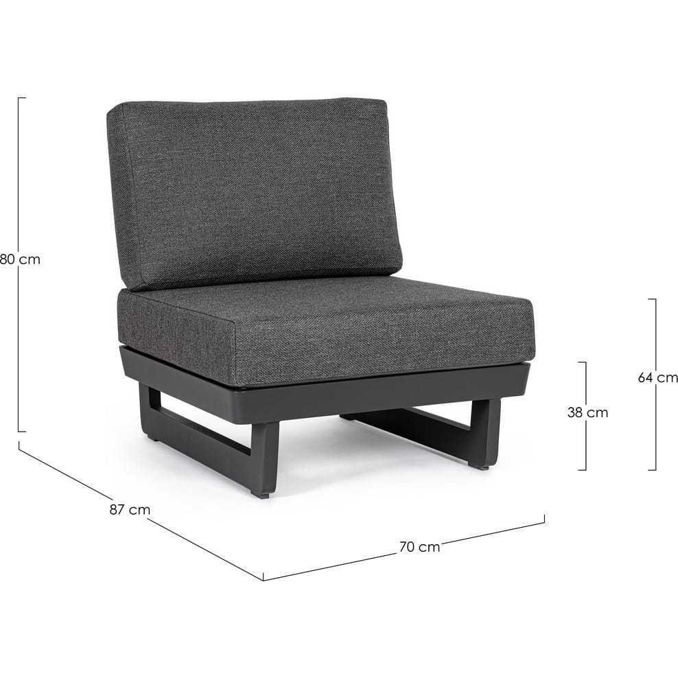 mutoni Chaise de jardin modulable Infinity anthracite  