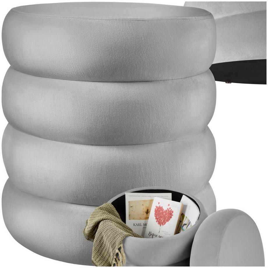Sitzhocker mit Stauraum Altu rund 42 x 42 x 47 cm