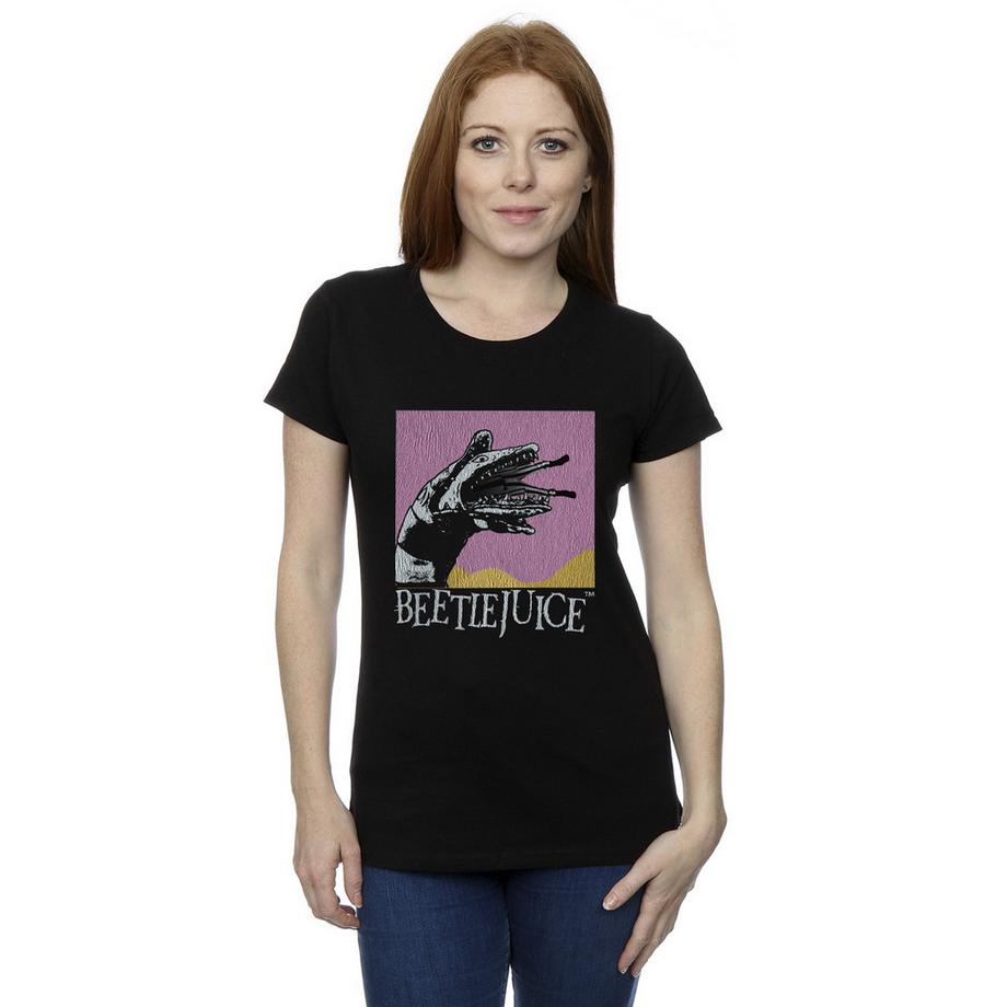 Beetlejuice Logo Verme della Sabbia T-Shirt Maniche Corte  