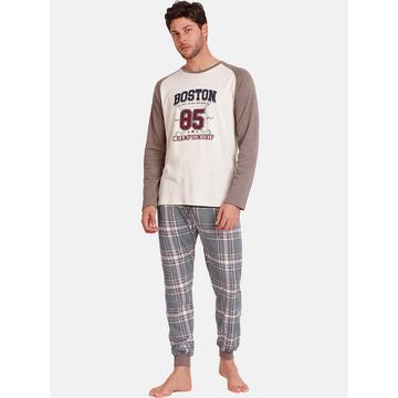 Completo pigiama pantaloni top maniche lunghe Boston