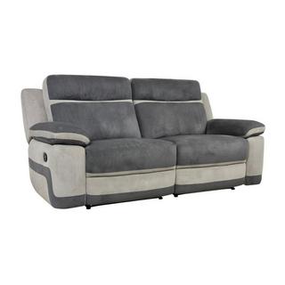 Vente-unique Canapé 3 places relax en microfibre TALCA clair  