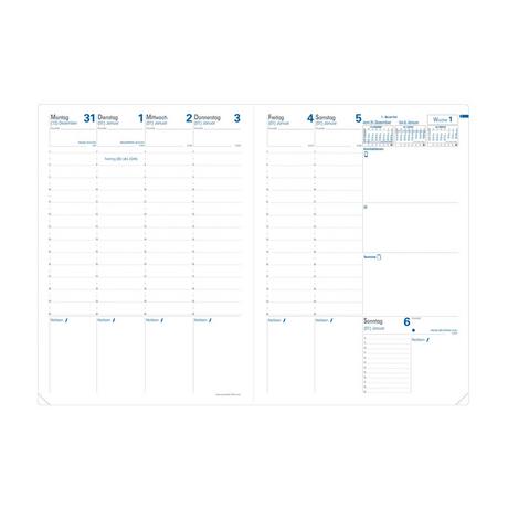 QUO-VADIS Quo Vadis - Einlagen Terminkalender - 2025 - Prenote - Die Woche Planning - Deutsch - Dez/Dez - 21x29,7 cm - Clairefontaine-Papier Weiß - Hergestellt in Frankreich  