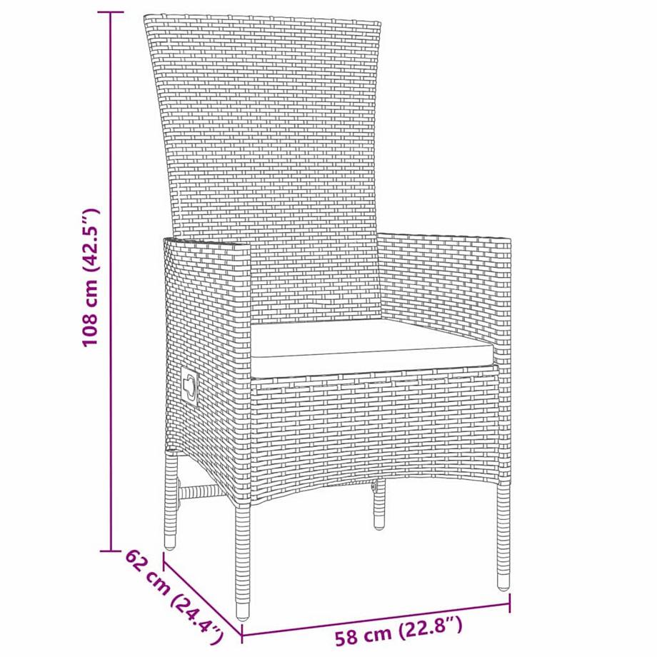 VidaXL Ensemble de jardin poly rattan  