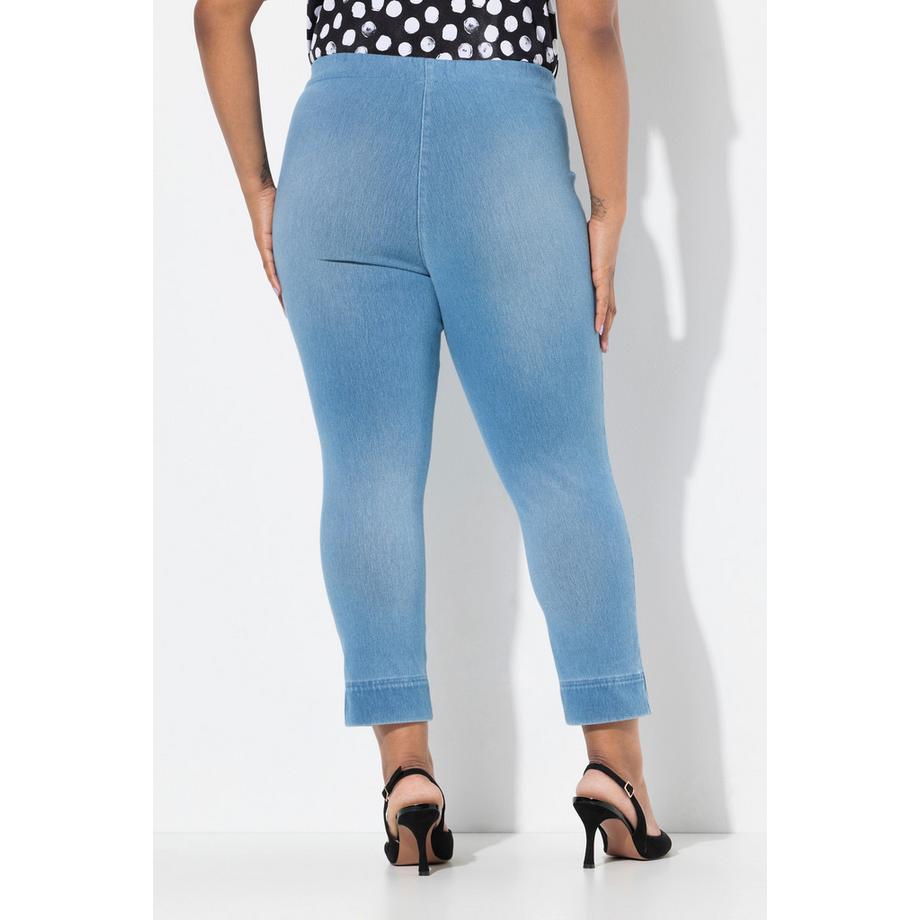 Ulla Popken Corsaire Sienna en jersey Jambe slim fente à l'ourlet  