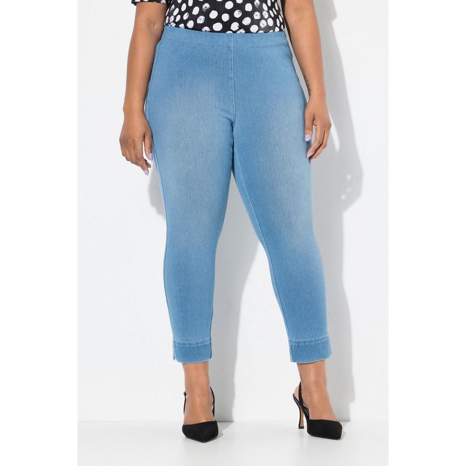 Ulla Popken Corsaire Sienna en jersey Jambe slim fente à l'ourlet  