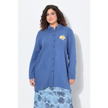 Blusa dal taglio svasato in mussola con ricami