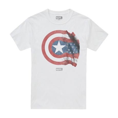 CAPTAIN AMERICA T-Shirt Stampa Grafica Scudo  