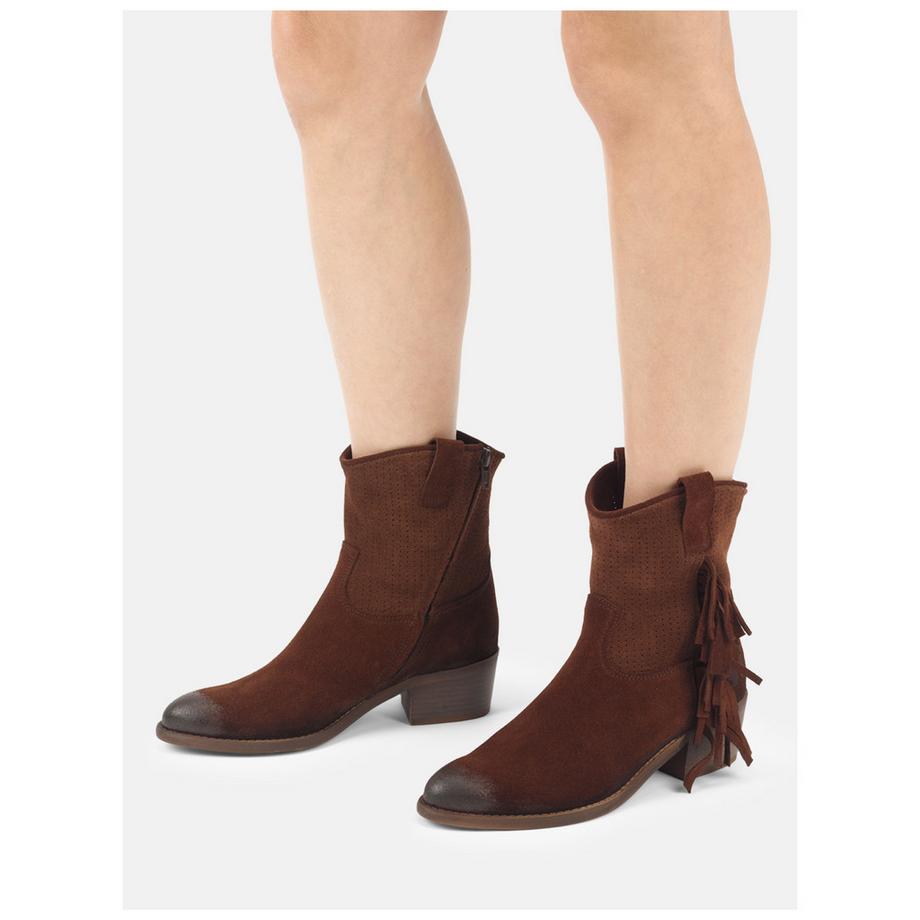 Felmini Western inspirierte Stiefelette mit Fransen  