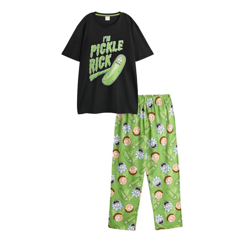 Ensemble De Pyjama Long Manches Courtes Motif Pickle Rick
