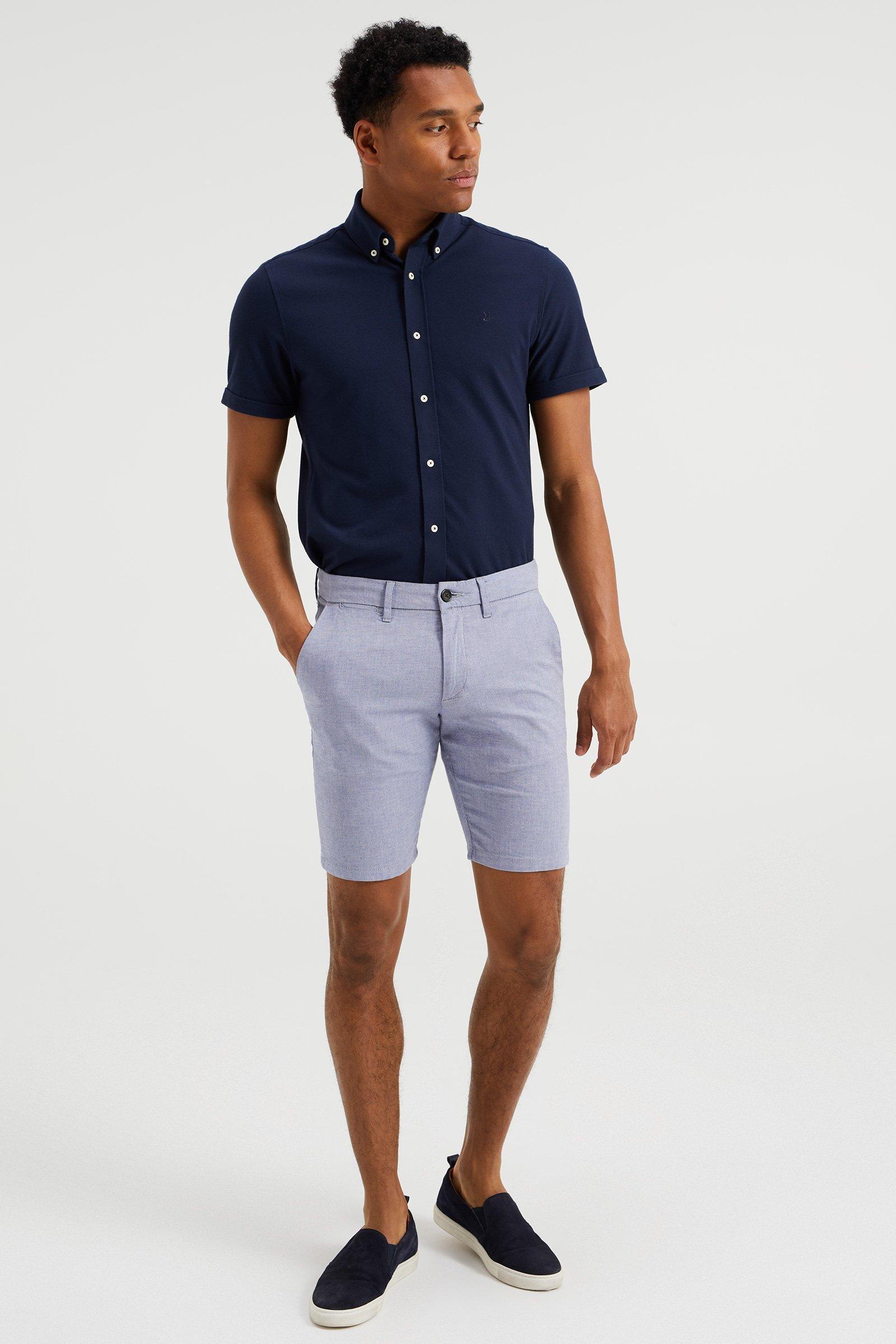 WE Fashion Herren-Oxford-Chinohose, Slim-Fit  