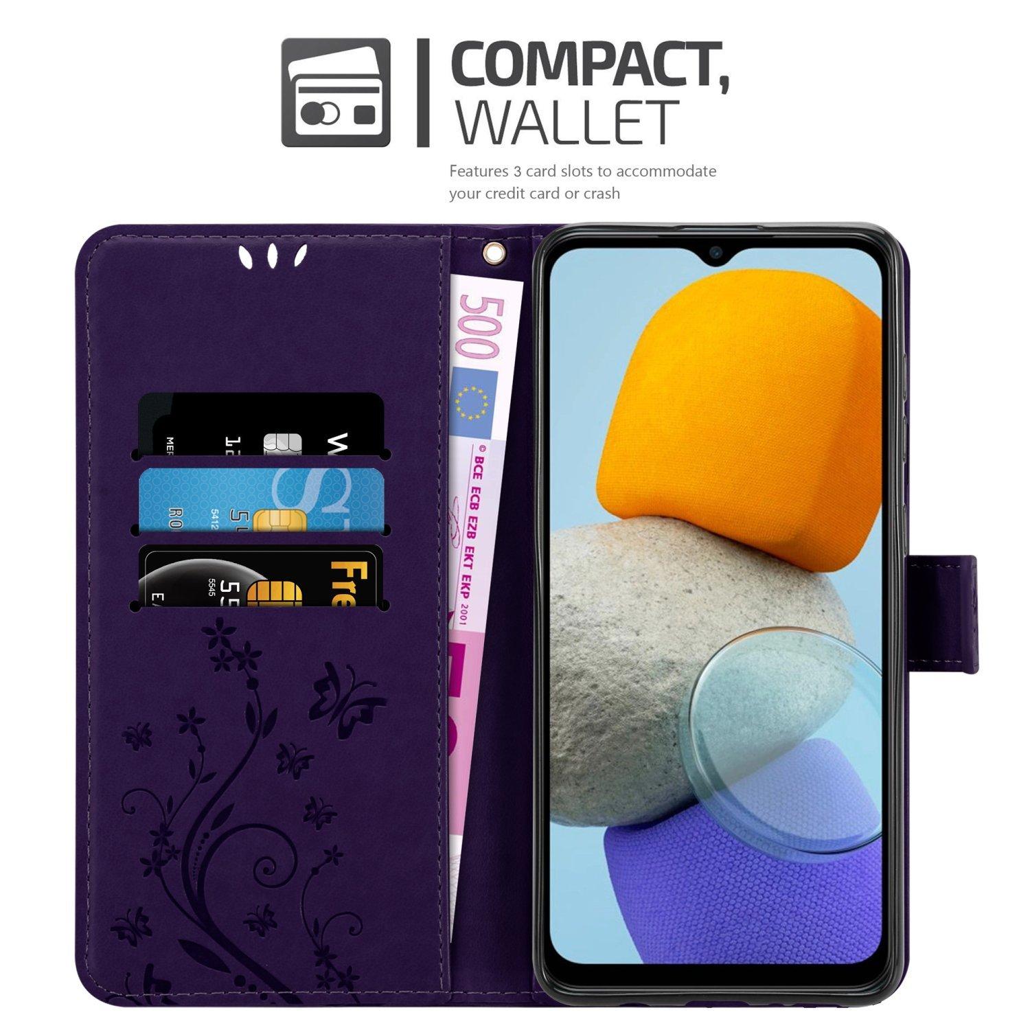 Cadorabo  Hülle für Samsung Galaxy M23 5G Blumen Design Magnetverschluss 