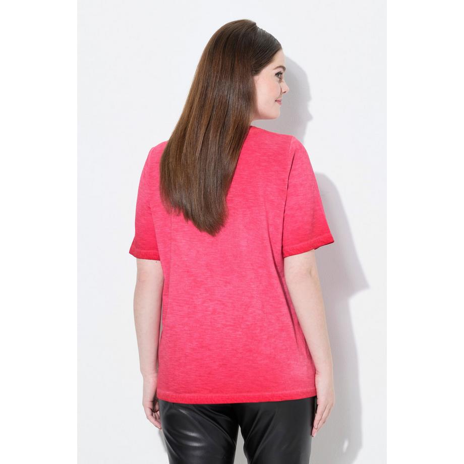 Ulla Popken T-Shirt Classique Col V Manches Courtes Motif Traditionnel  