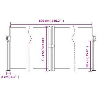 VidaXL tenda da sole laterale retrattile  