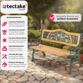 Tectake Banc de jardin KATHI 2 places 124 x 60 x 83 cm  