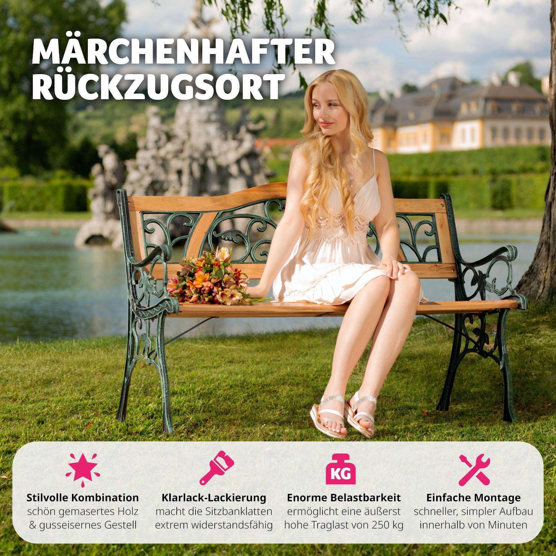 Tectake Banc de jardin KATHI 2 places 124 x 60 x 83 cm  