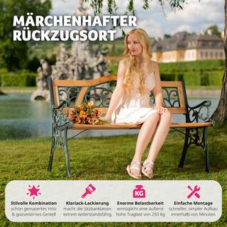 Tectake Banc de jardin KATHI 2 places 124 x 60 x 83 cm  