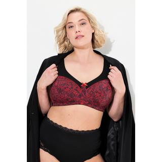 Ulla Popken Reggiseno sostenitivo stampa pizzo senza ferretto coppa C-F  