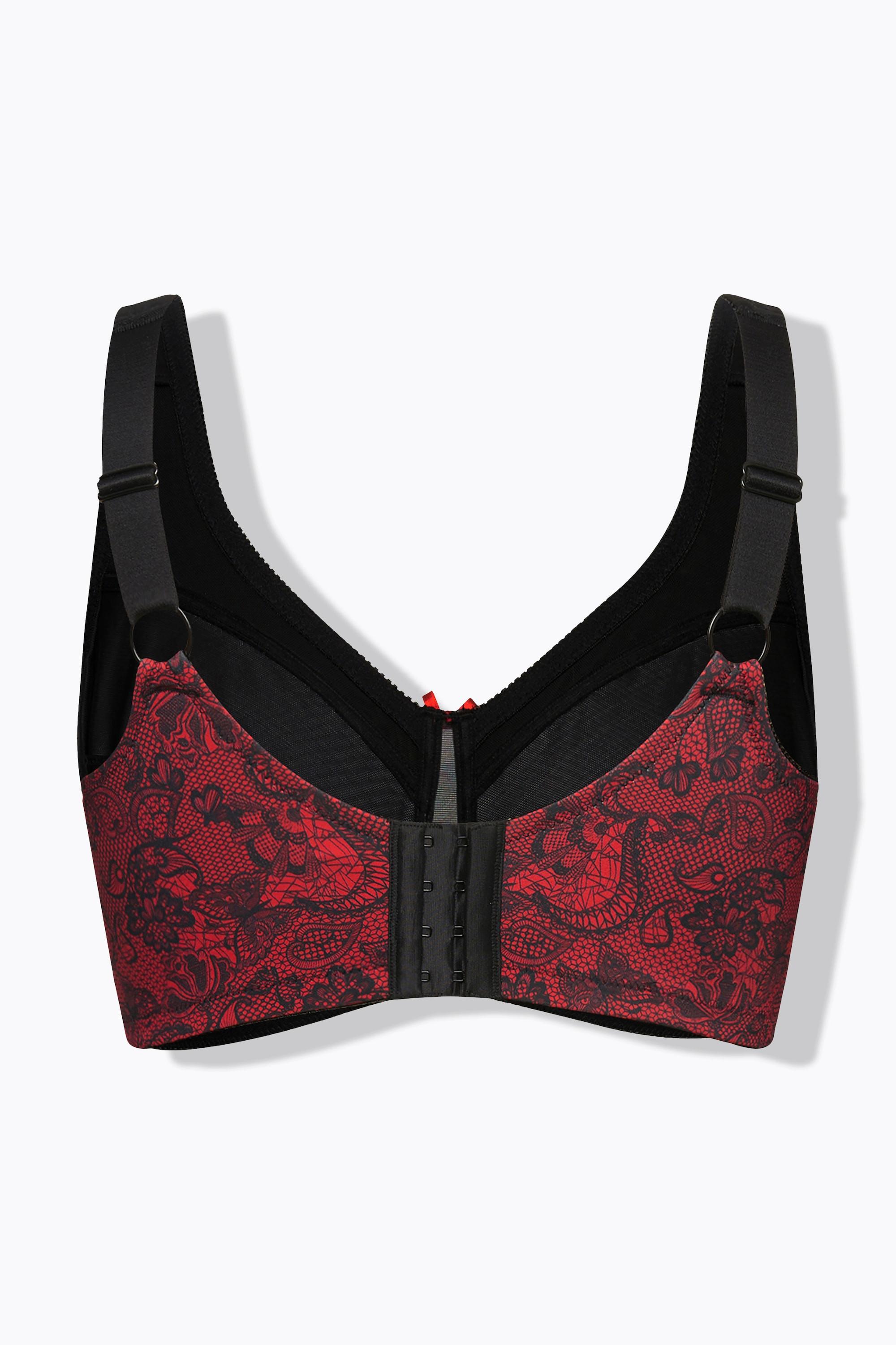 Ulla Popken Reggiseno sostenitivo stampa pizzo senza ferretto coppa C-F  