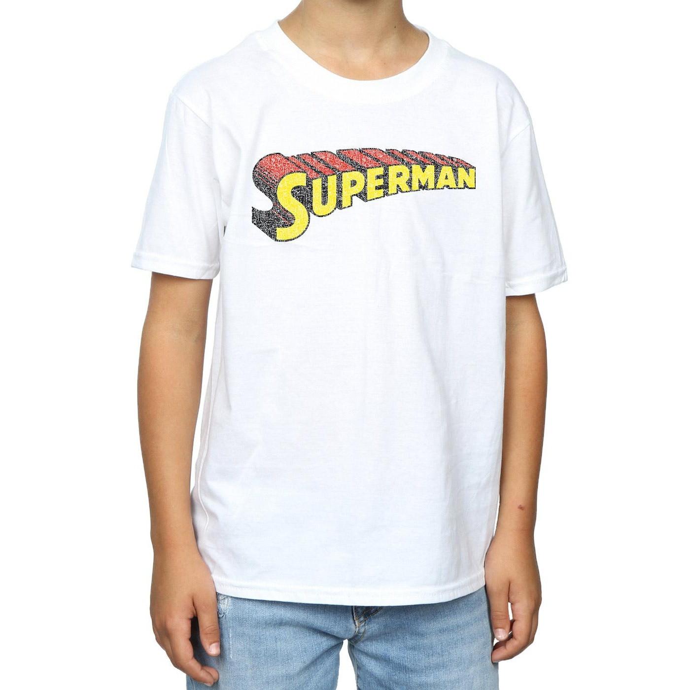 DC COMICS  Tshirt SUPERMAN TELESCOPIC CRACKLE LOGO 