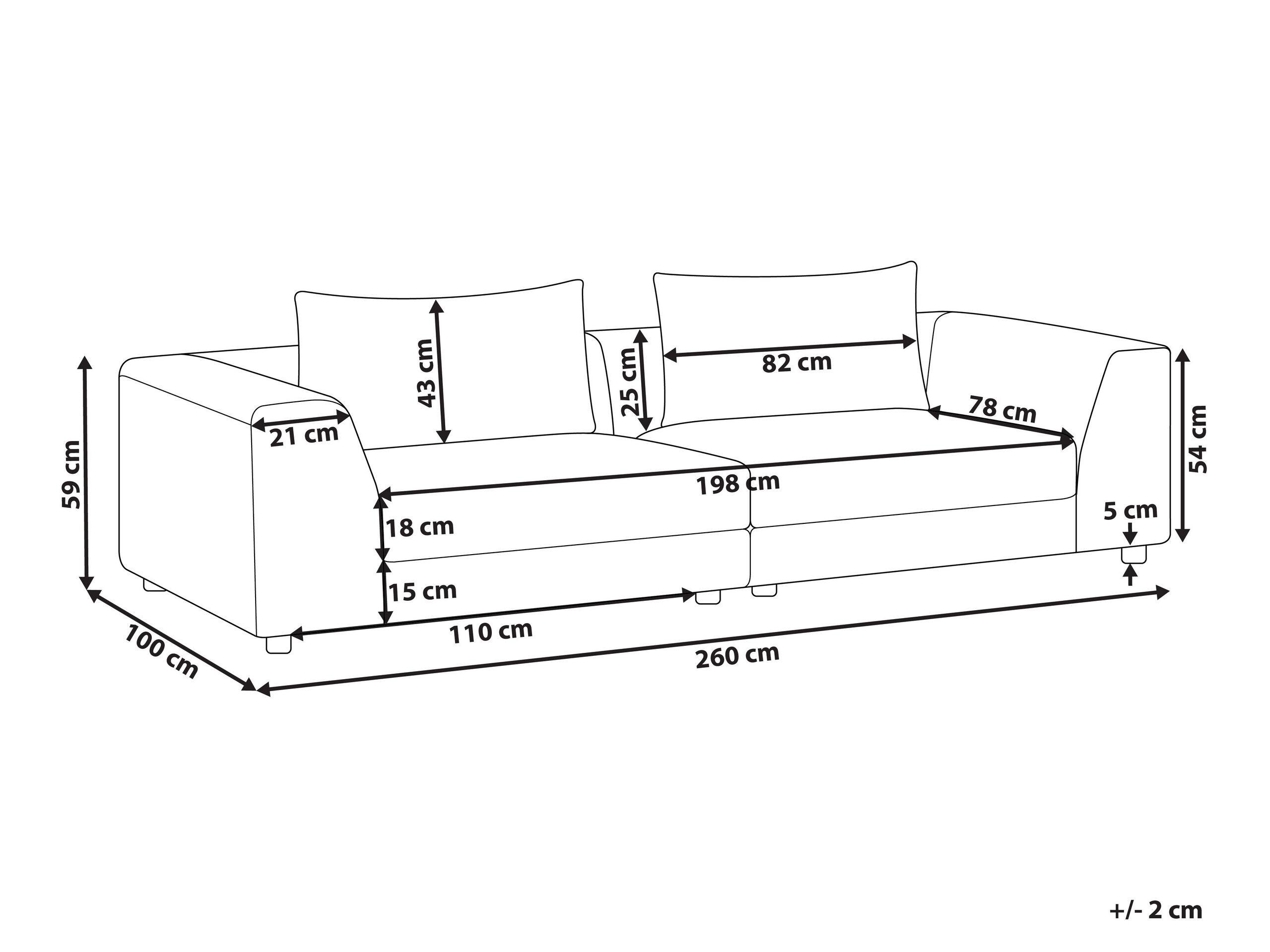 Beliani 3 Sitzer Sofa aus Polyester Modern LERMON  