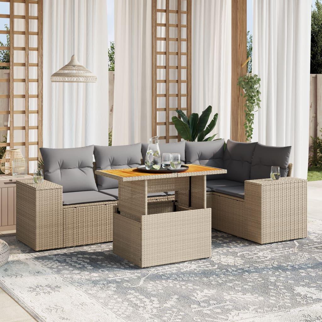 VidaXL set divano da giardino Polirattan  