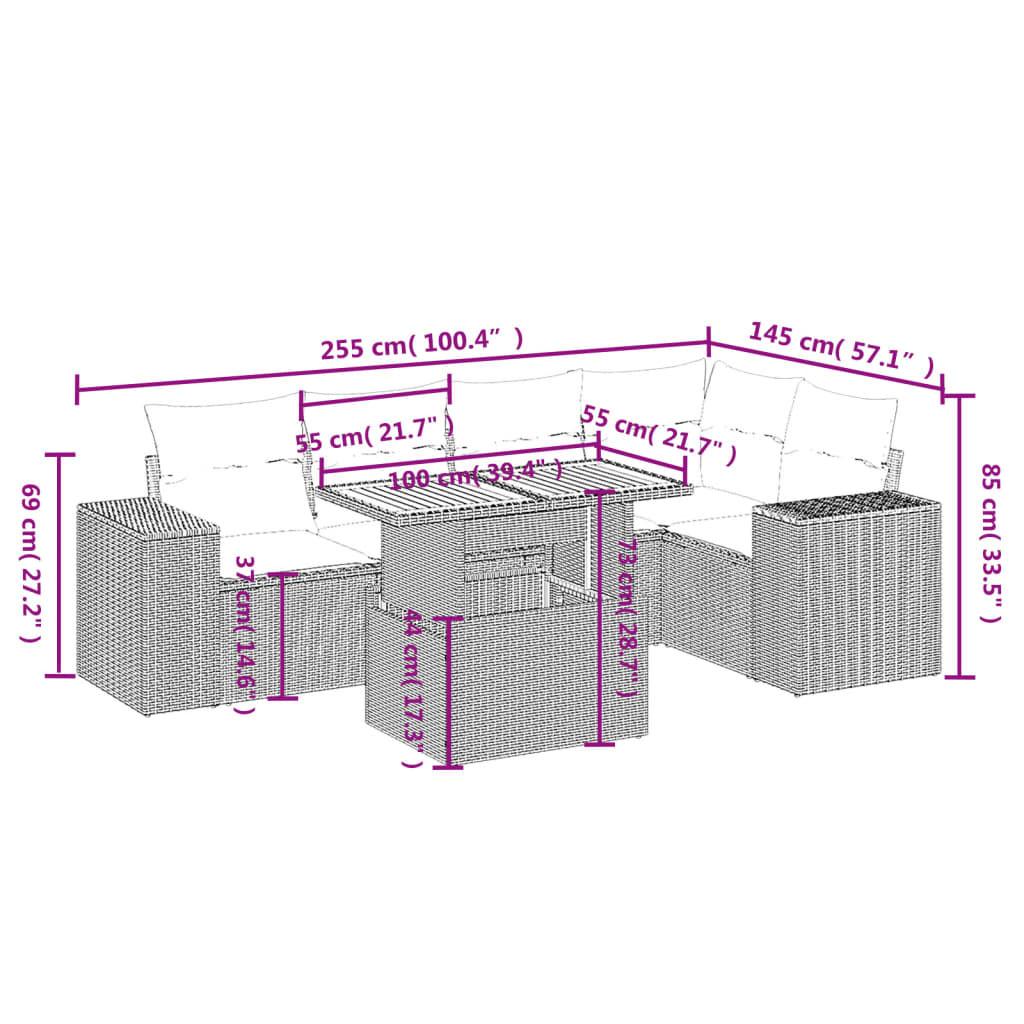 VidaXL Ensemble de canapés de jardin rotin synthétique  