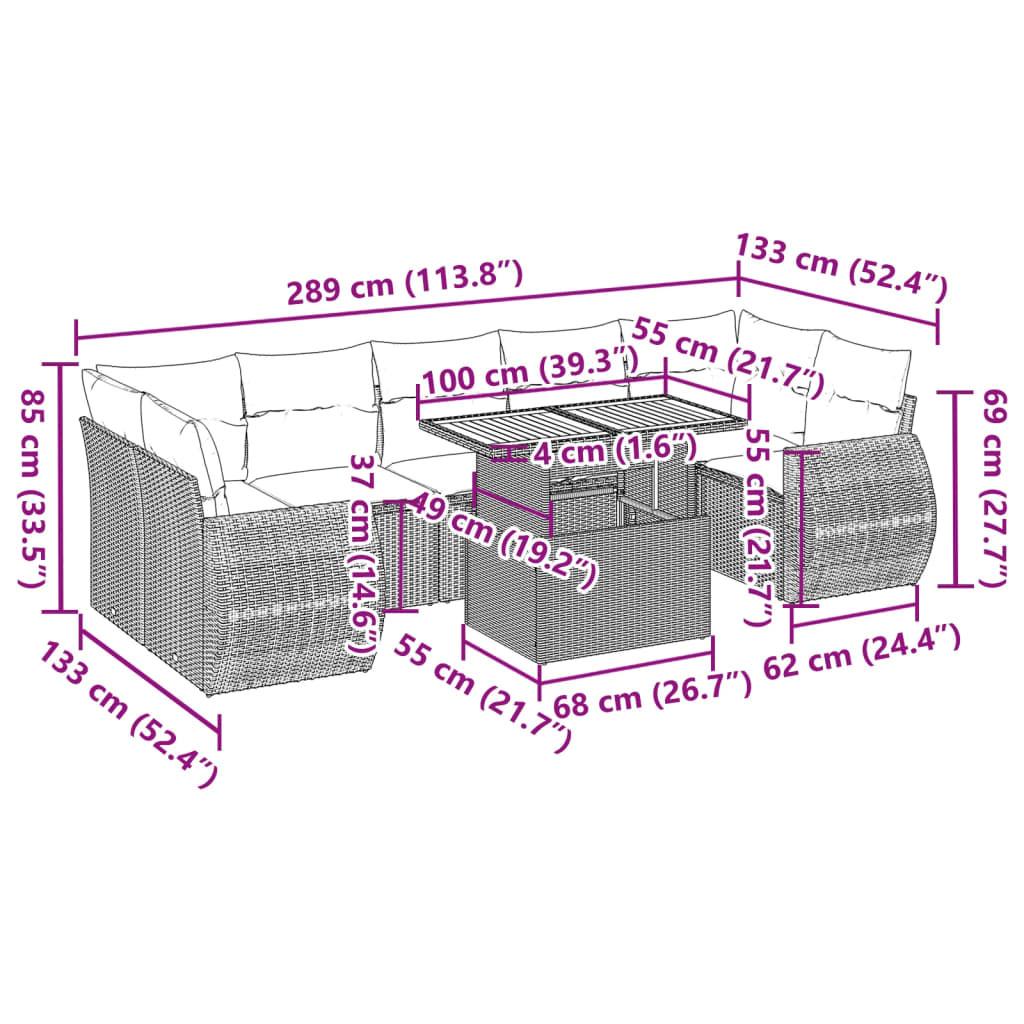 VidaXL Ensemble de canapés de jardin rotin synthétique  