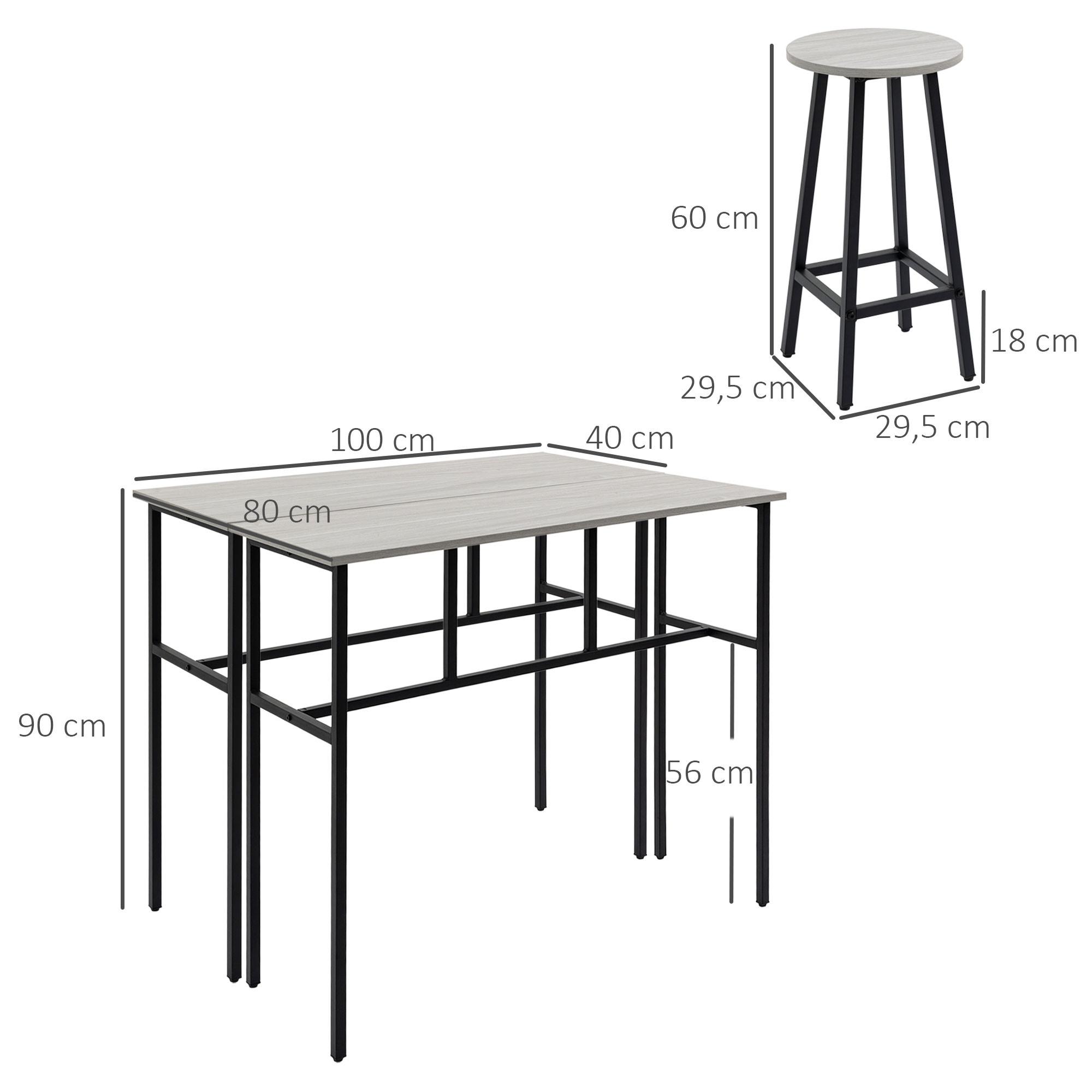 HOMCOM  Ensemble de table de bar 