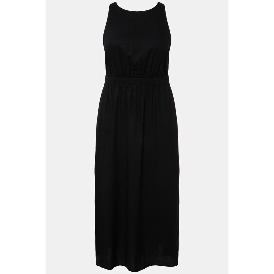 Ulla Popken Robe Maxi Lin Mélangé Col Rond Sans Manches  