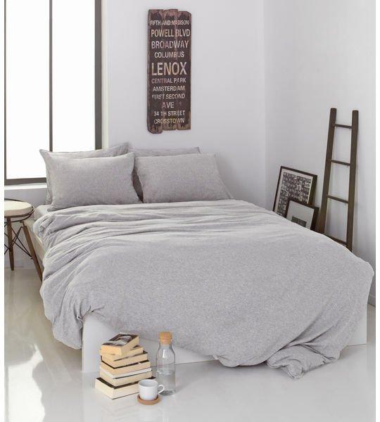 Living Home Melange Jersey Uni Set de linge de lit  