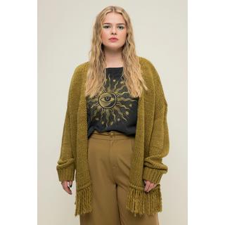 Studio Untold  Cardigan aperto in morbida maglia dal taglio oversize con frange 