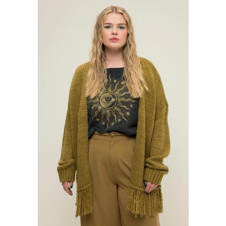 Studio Untold  Cardigan aperto in morbida maglia dal taglio oversize con frange 