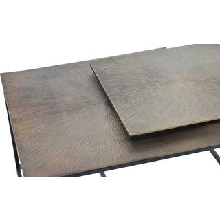 mutoni Tavolino da caffè quadrato in metallo bronzo (set di 2)  