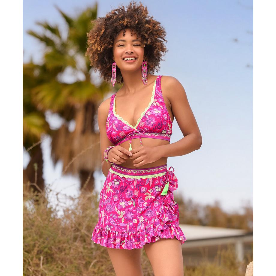 Joe Browns Neon Bikini Oberteil mit Spitzenbesatz  