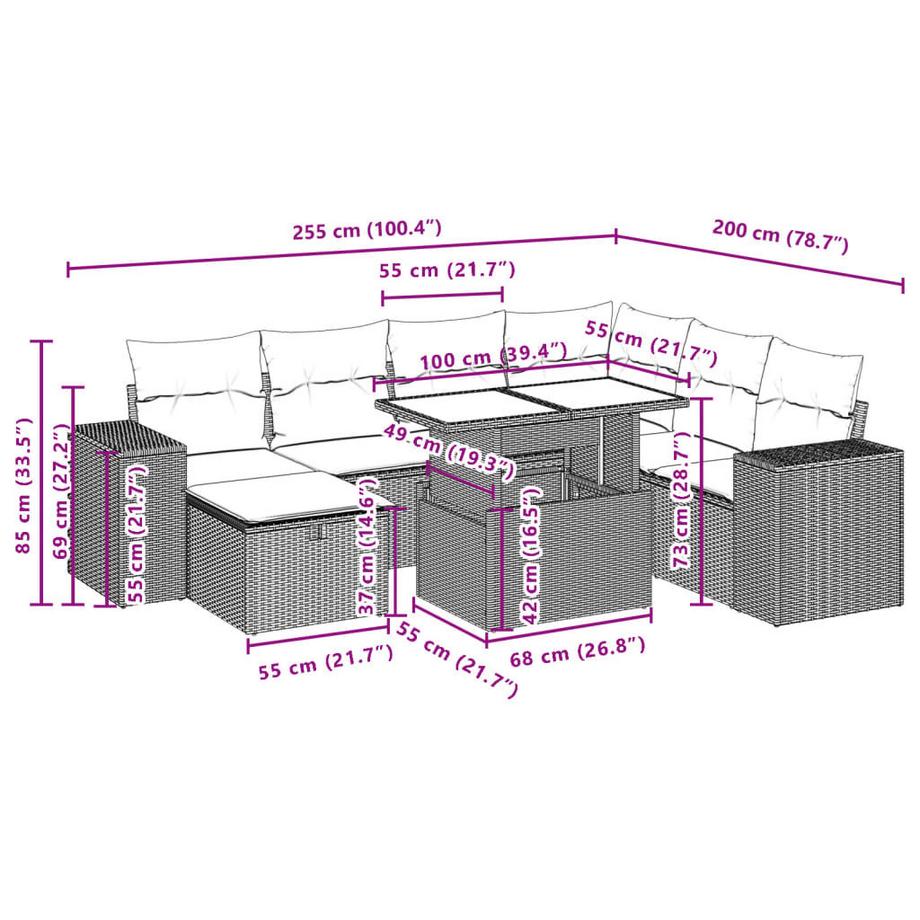 VidaXL Garten sofagarnitur poly-rattan  
